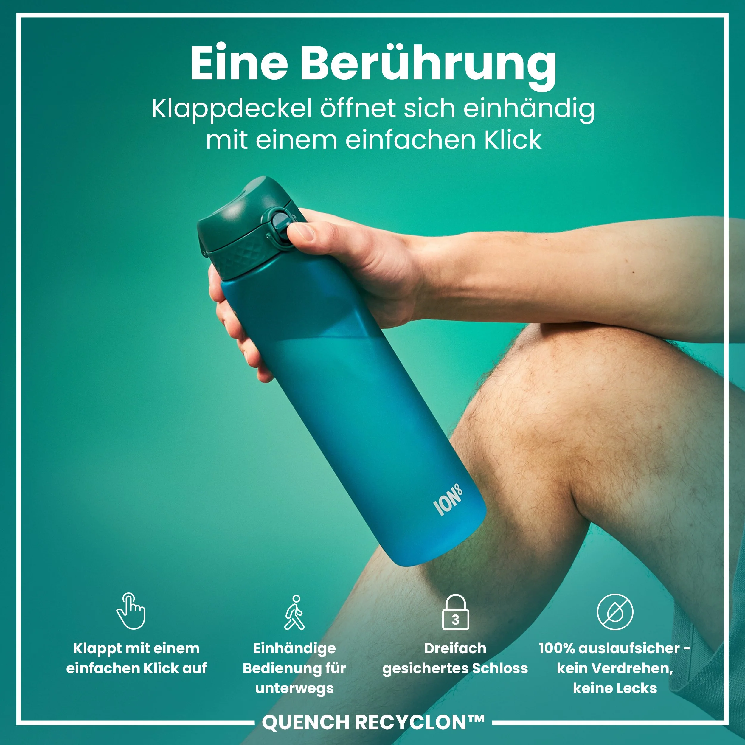 Recyclon-Trinkflasche, Aqua, 1 L - Image 3
