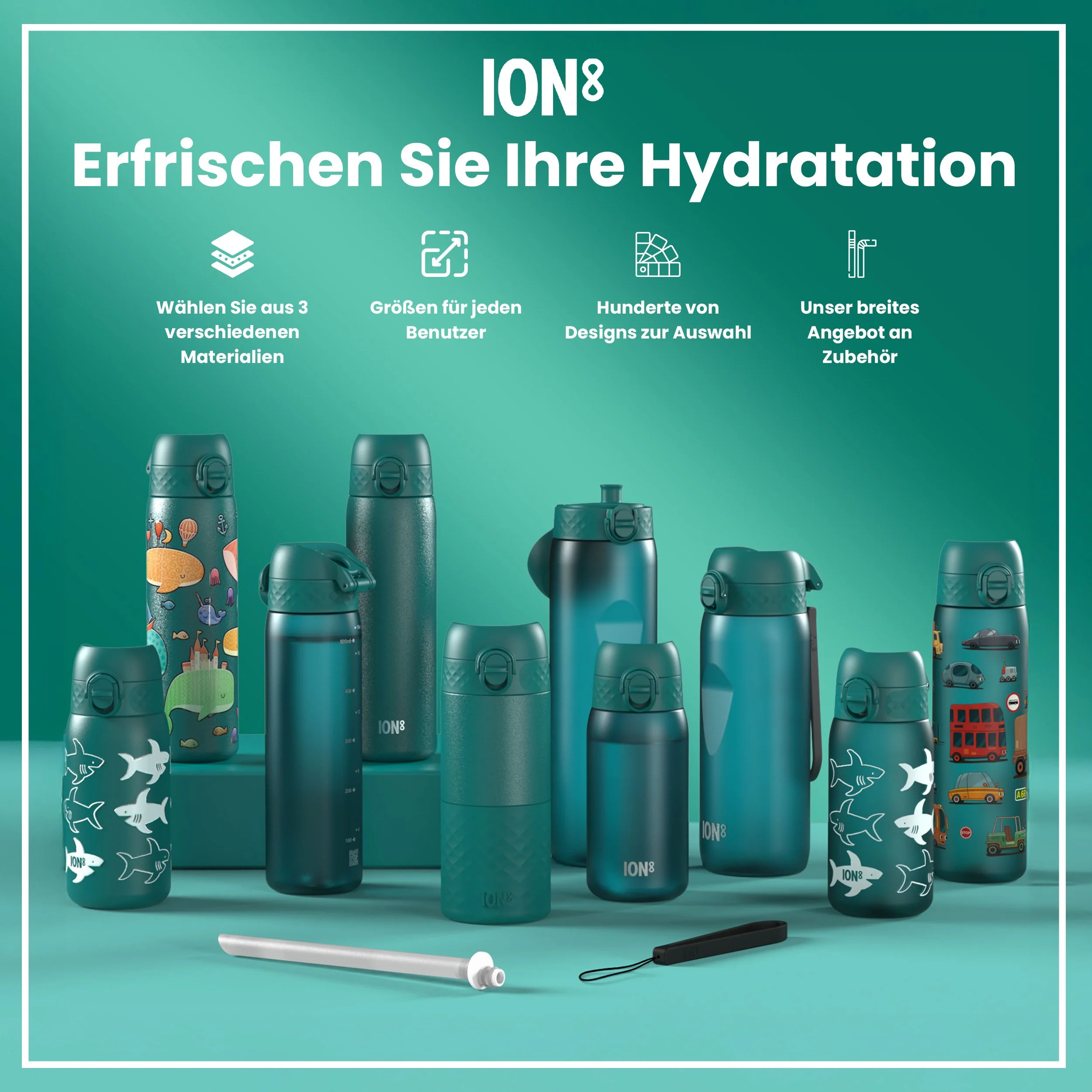 Recyclon-Trinkflasche, Aqua, 1 L - Image 7