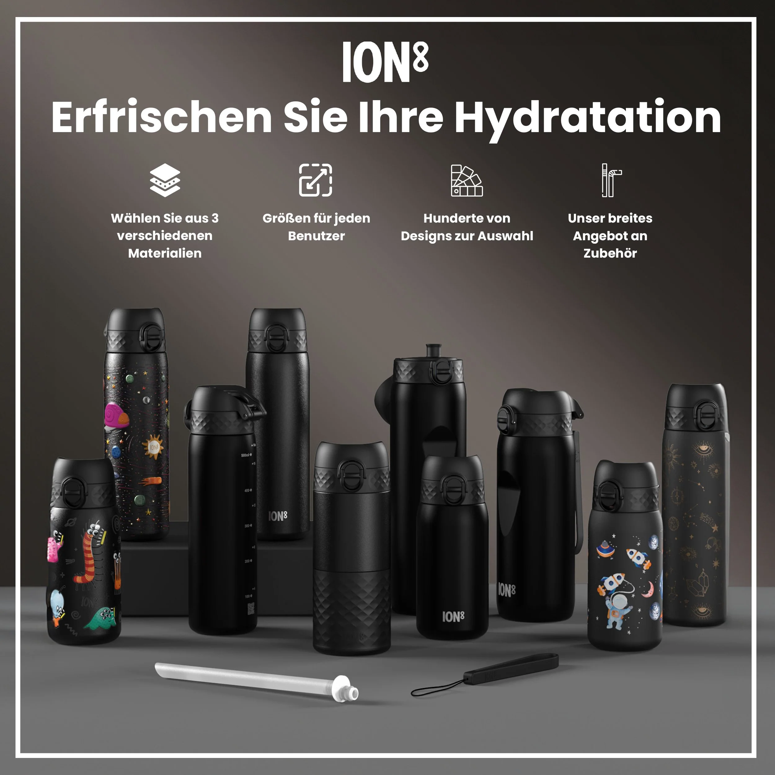 Recyclon-Trinkflasche, Schwarz, 1 L - Image 7