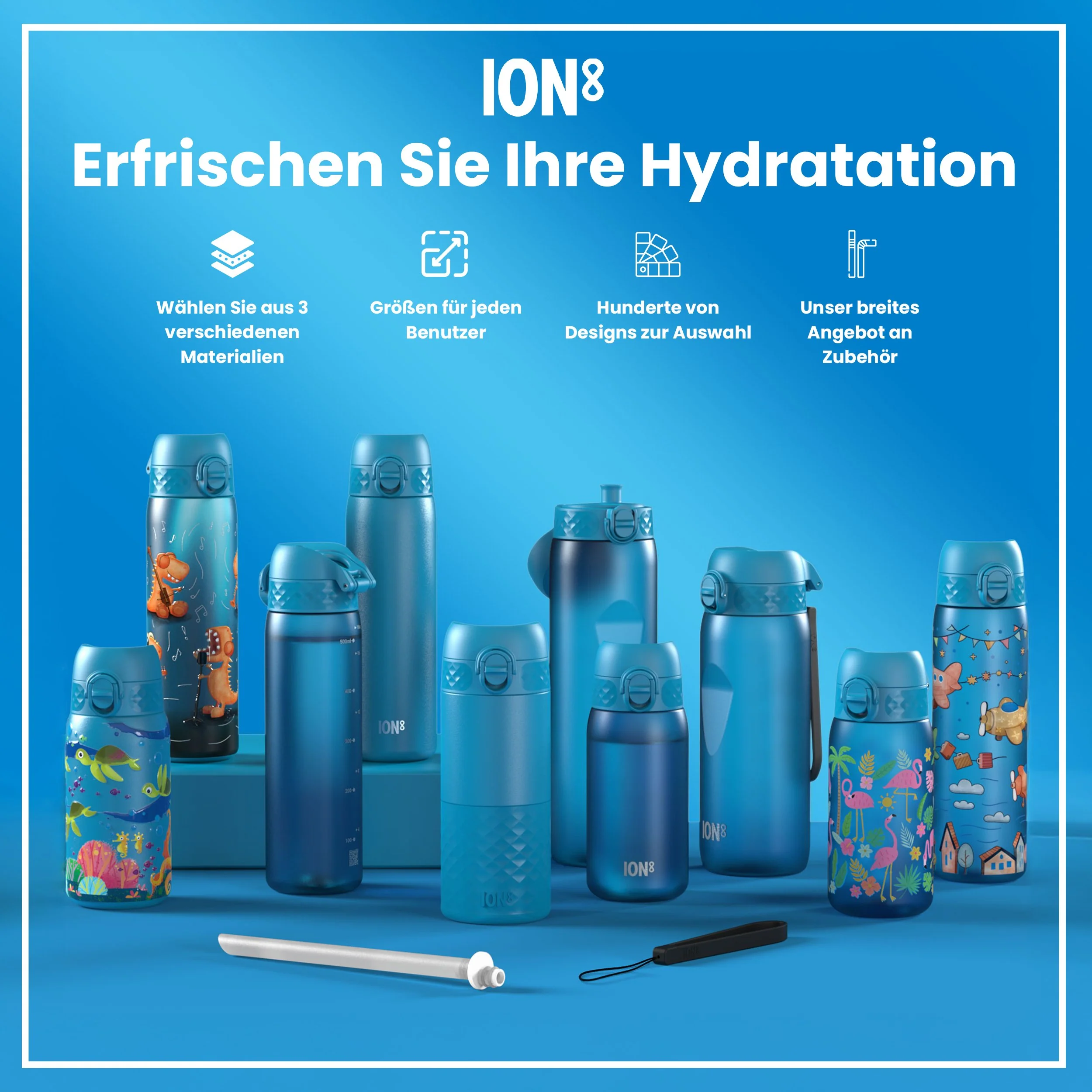 Recyclon-Trinkflasche, Blau, 1 L - Image 7