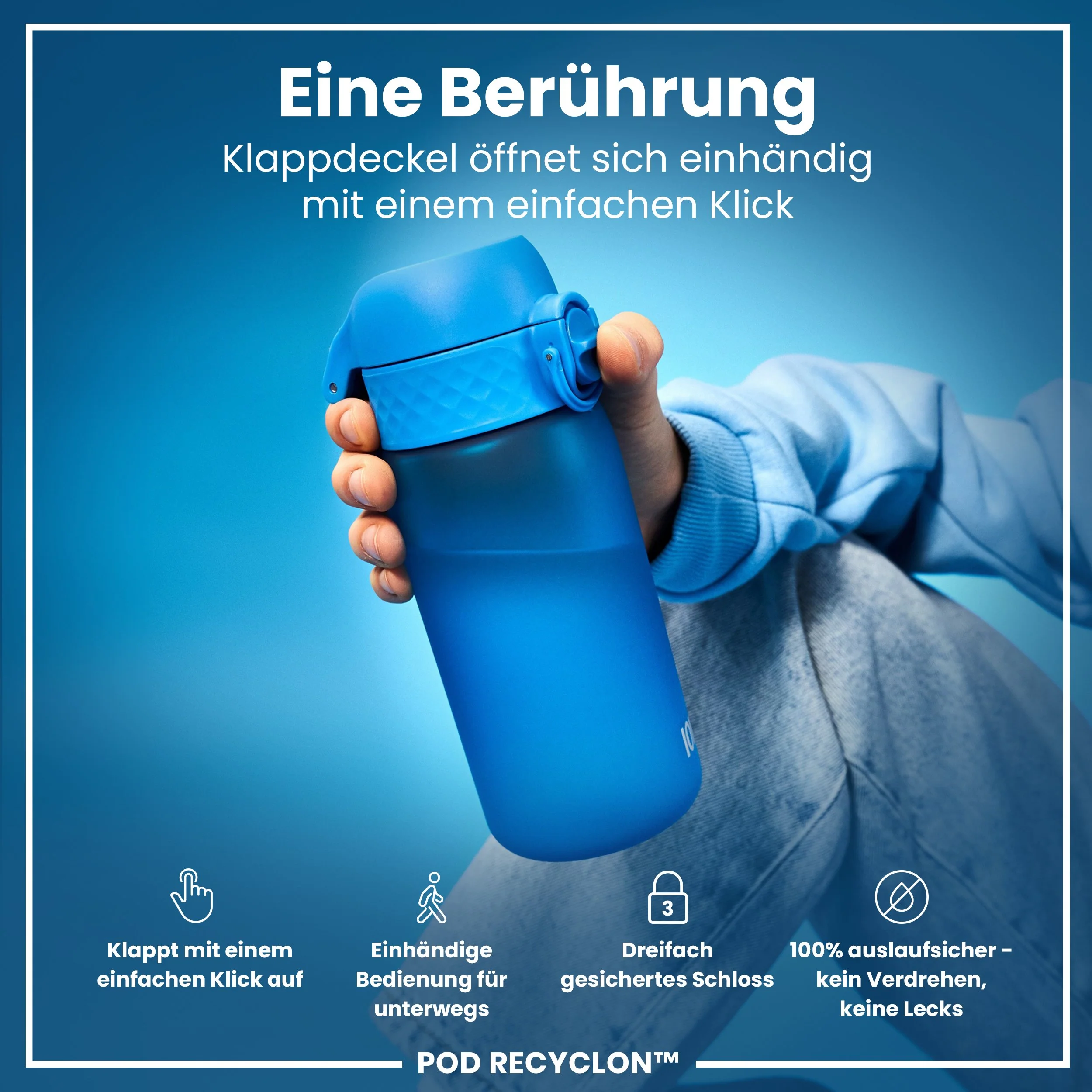 Recyclon Trinkflasche, Blau, 350 ml - Image 3