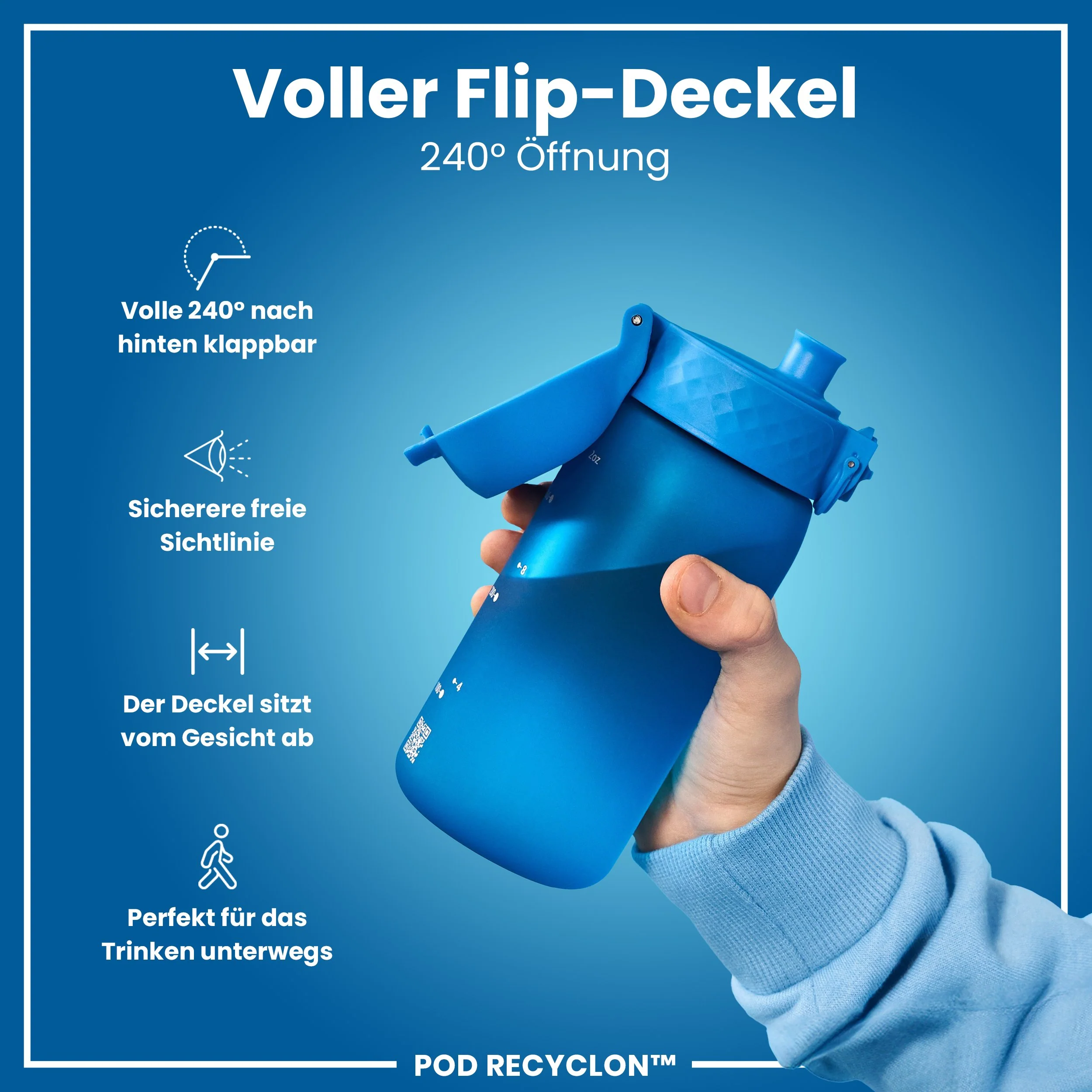 Recyclon Trinkflasche, Blau, 350 ml - Image 4