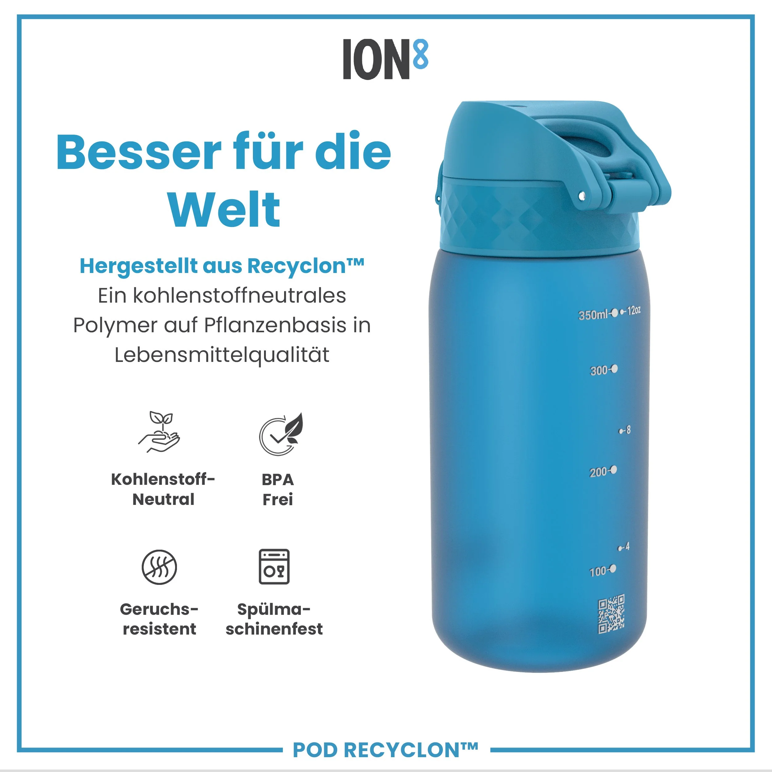 Recyclon Trinkflasche, Blau, 350 ml - Image 5