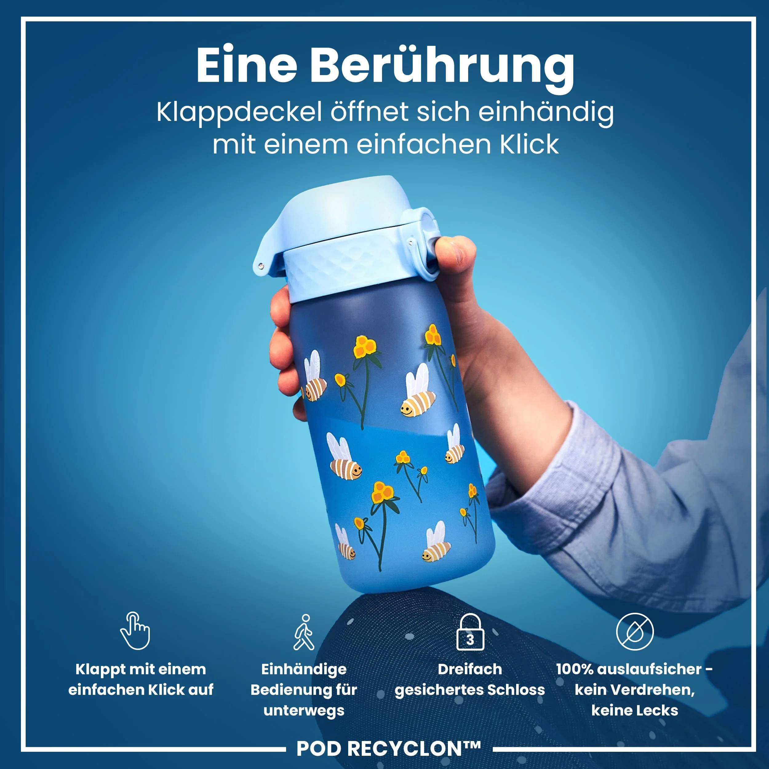 Recyclon Trinkflasche, Hummeln, 350 ml - Image 3