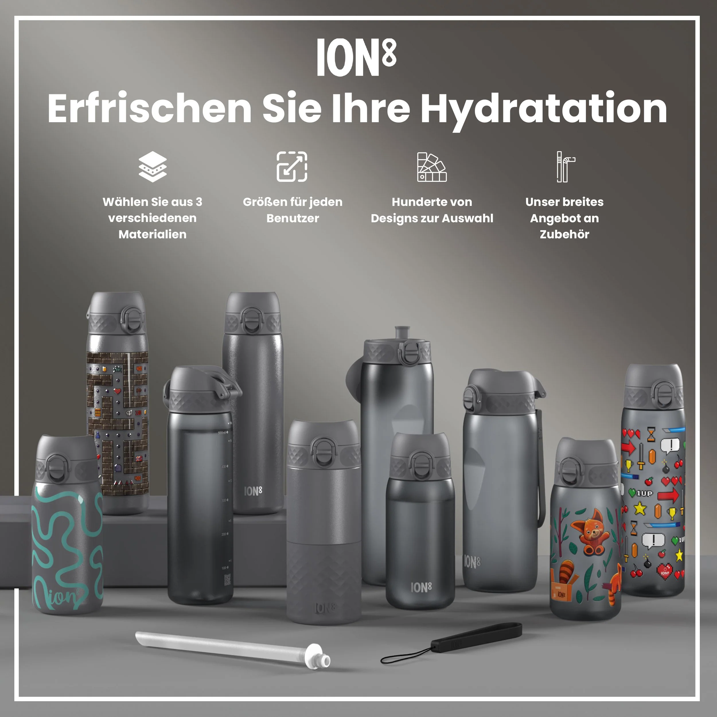 Recyclon Trinkflasche, Grau, 350 ml - Image 7