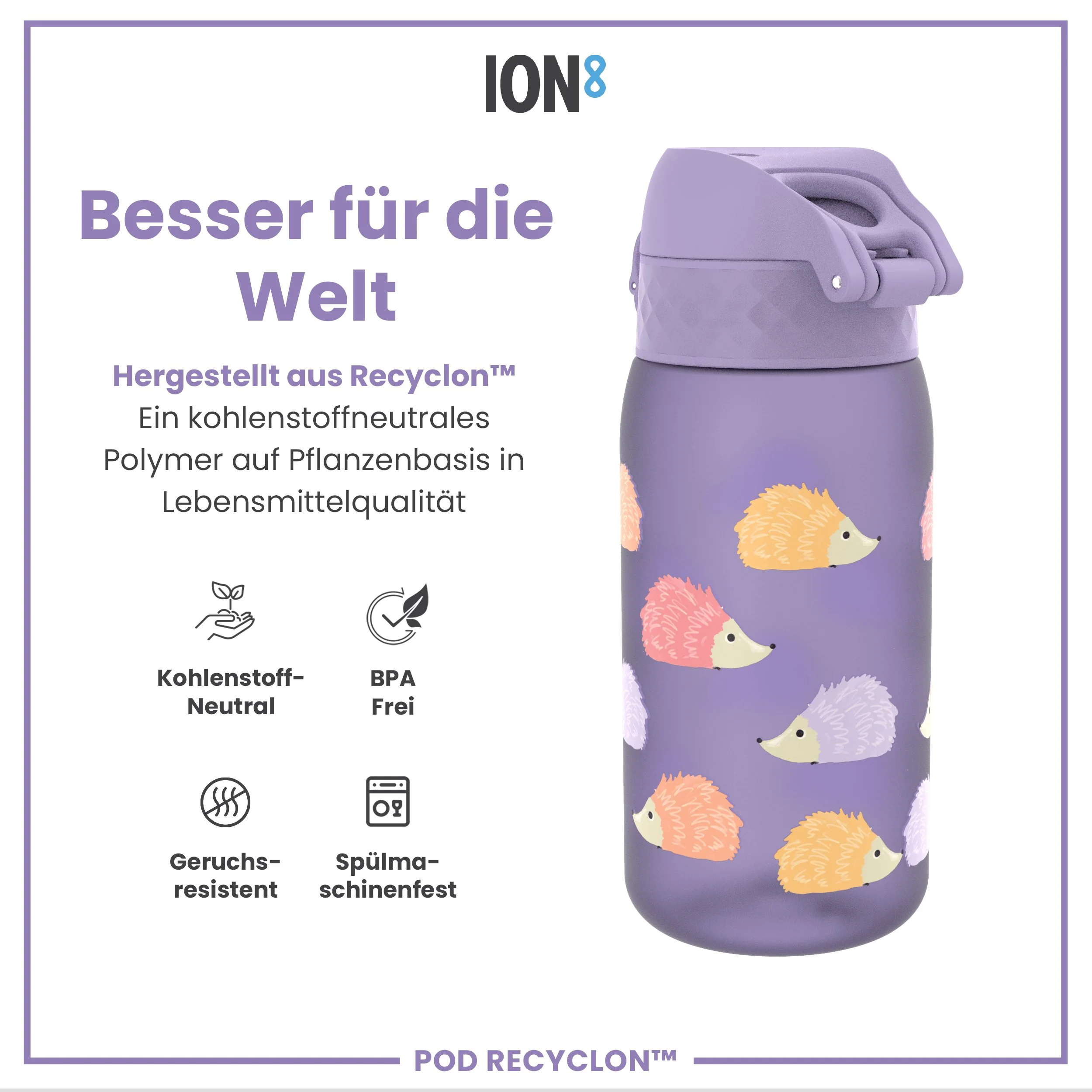 Recyclon Trinkflasche, Igel, 350 ml - Image 5