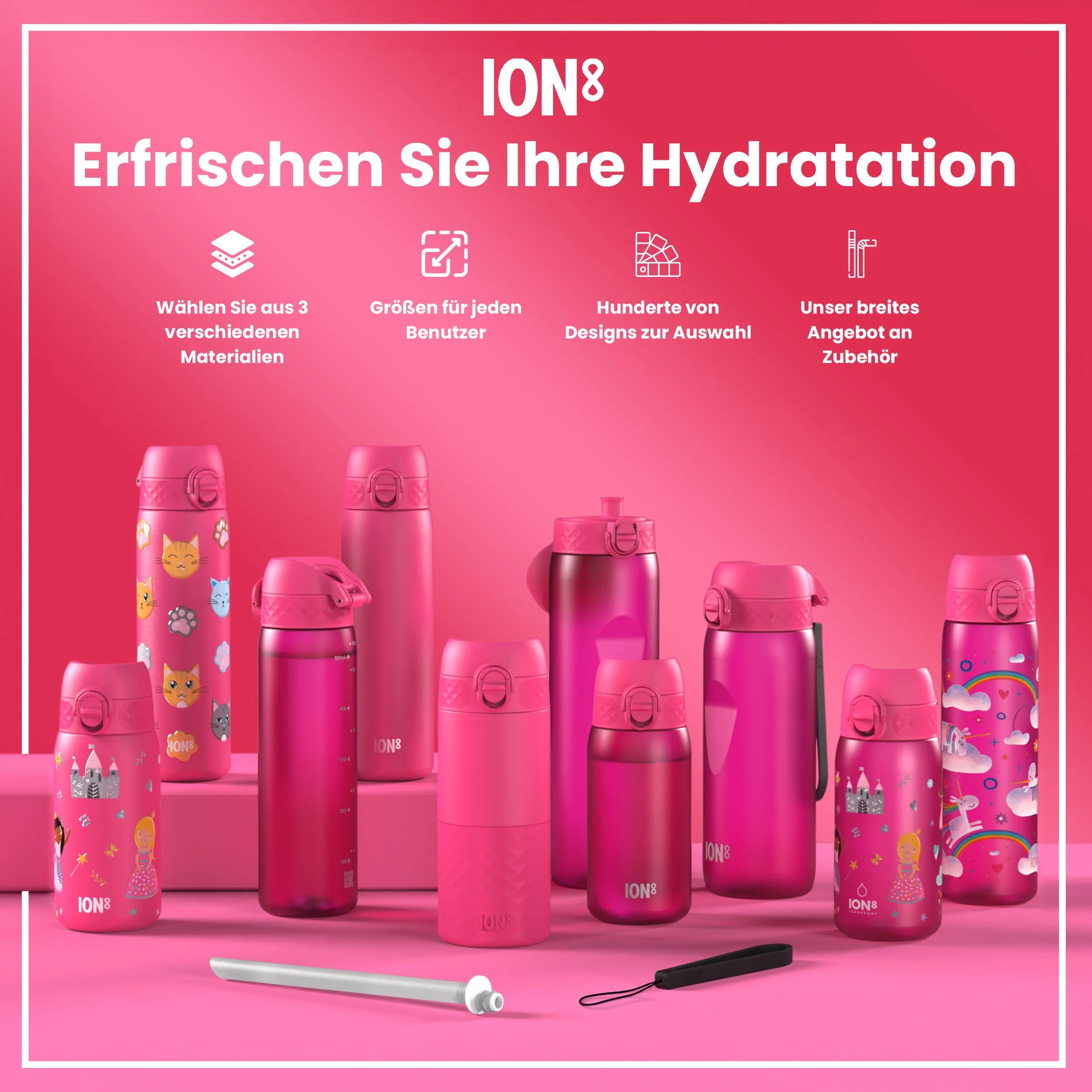 Recyclon Trinkflasche, Rosa, 350 ml - Image 7