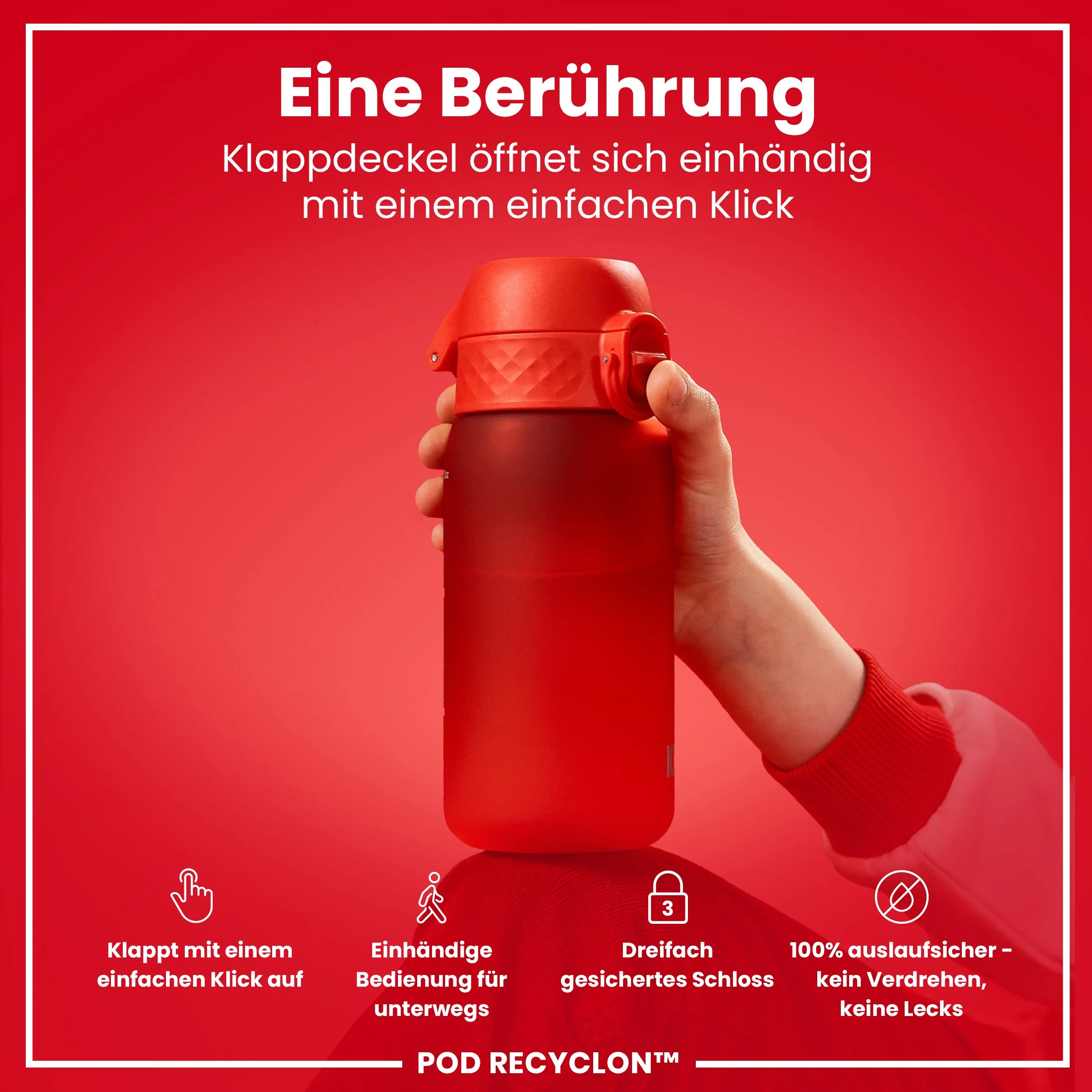 Recyclon Trinkflasche, Rot, 350 ml - Image 3