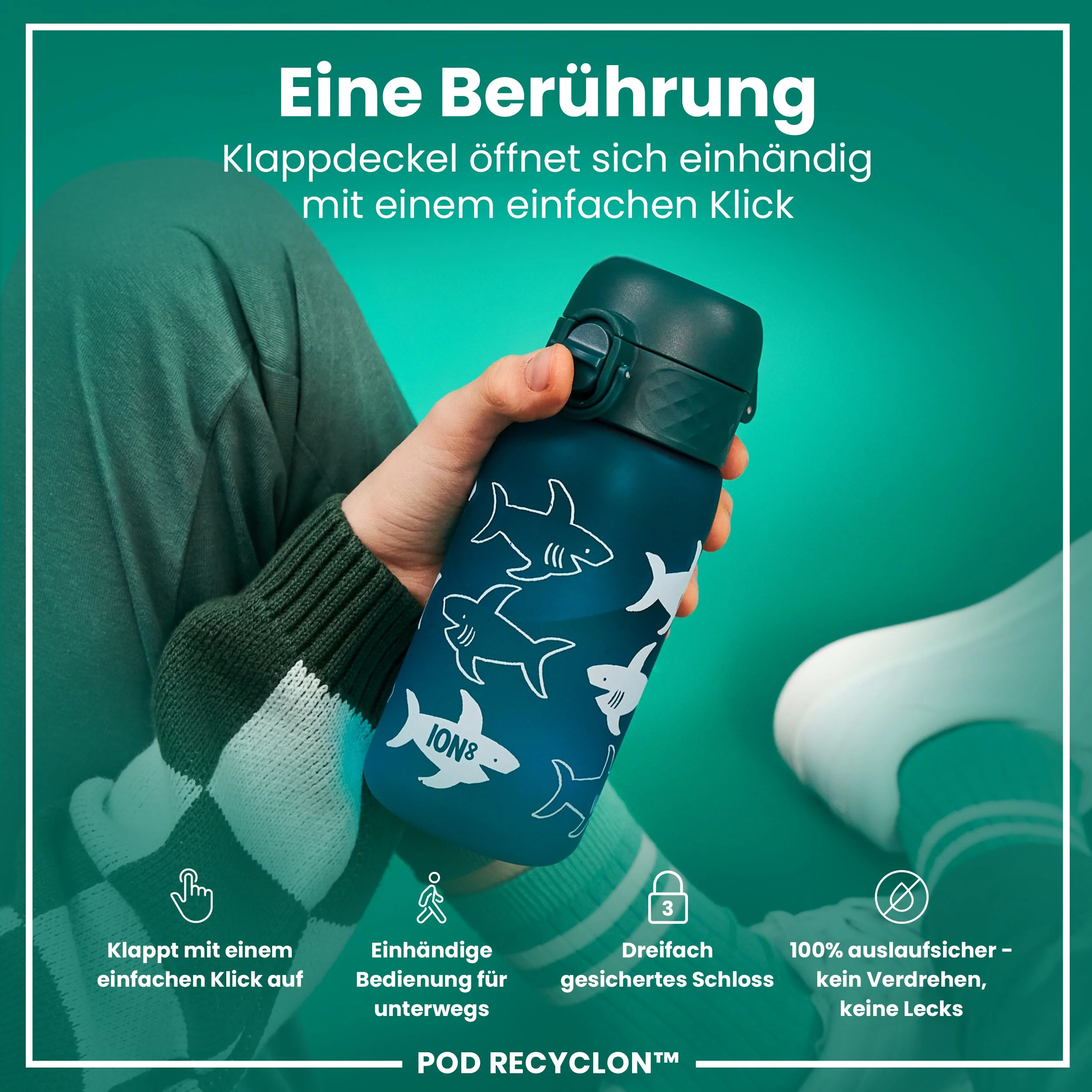Recyclon Trinkflasche, Hai, 350 ml - Image 3