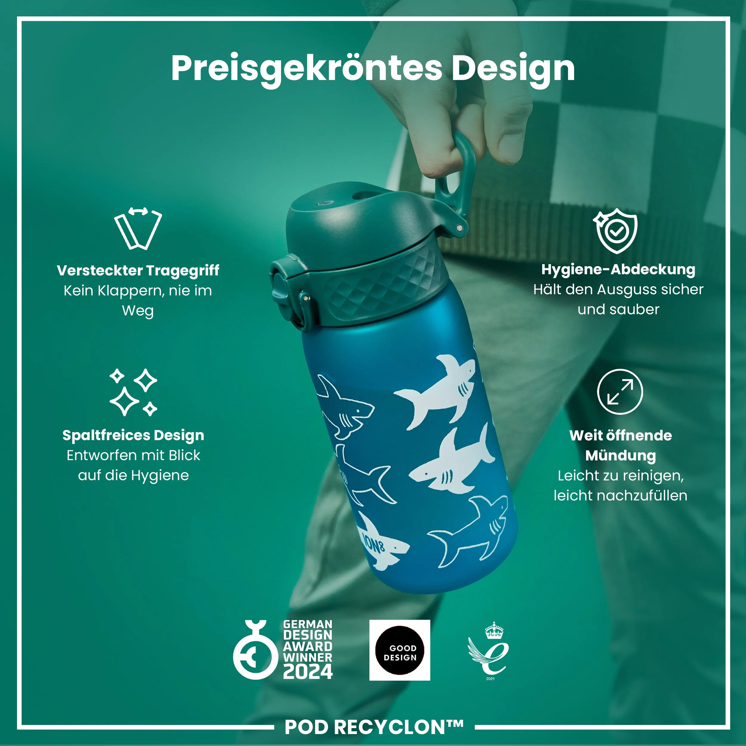Recyclon Trinkflasche, Hai, 350 ml - Image 6
