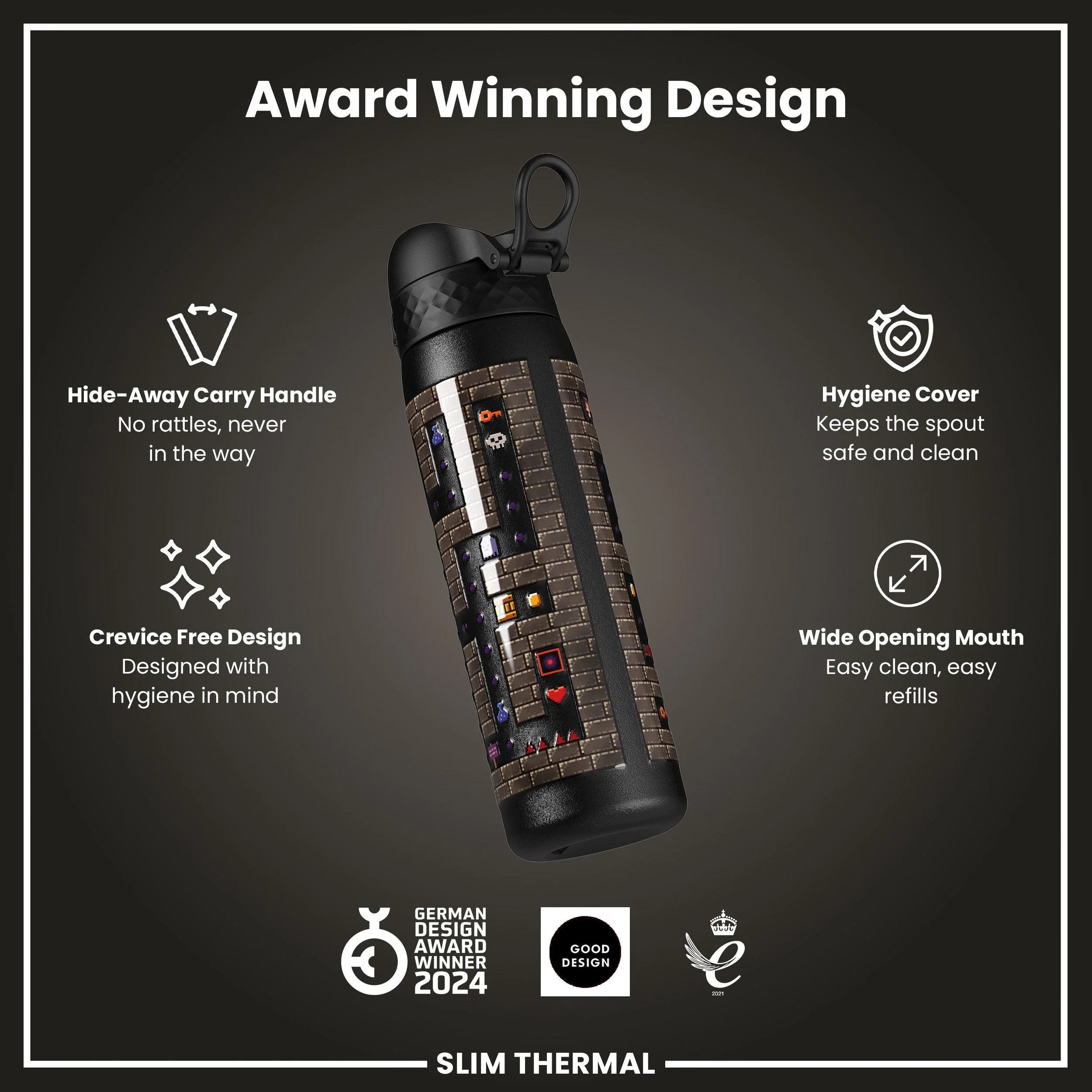 Isolierte Edelstahl-Trinkflasche, Gamer, 500 ml - Image 6