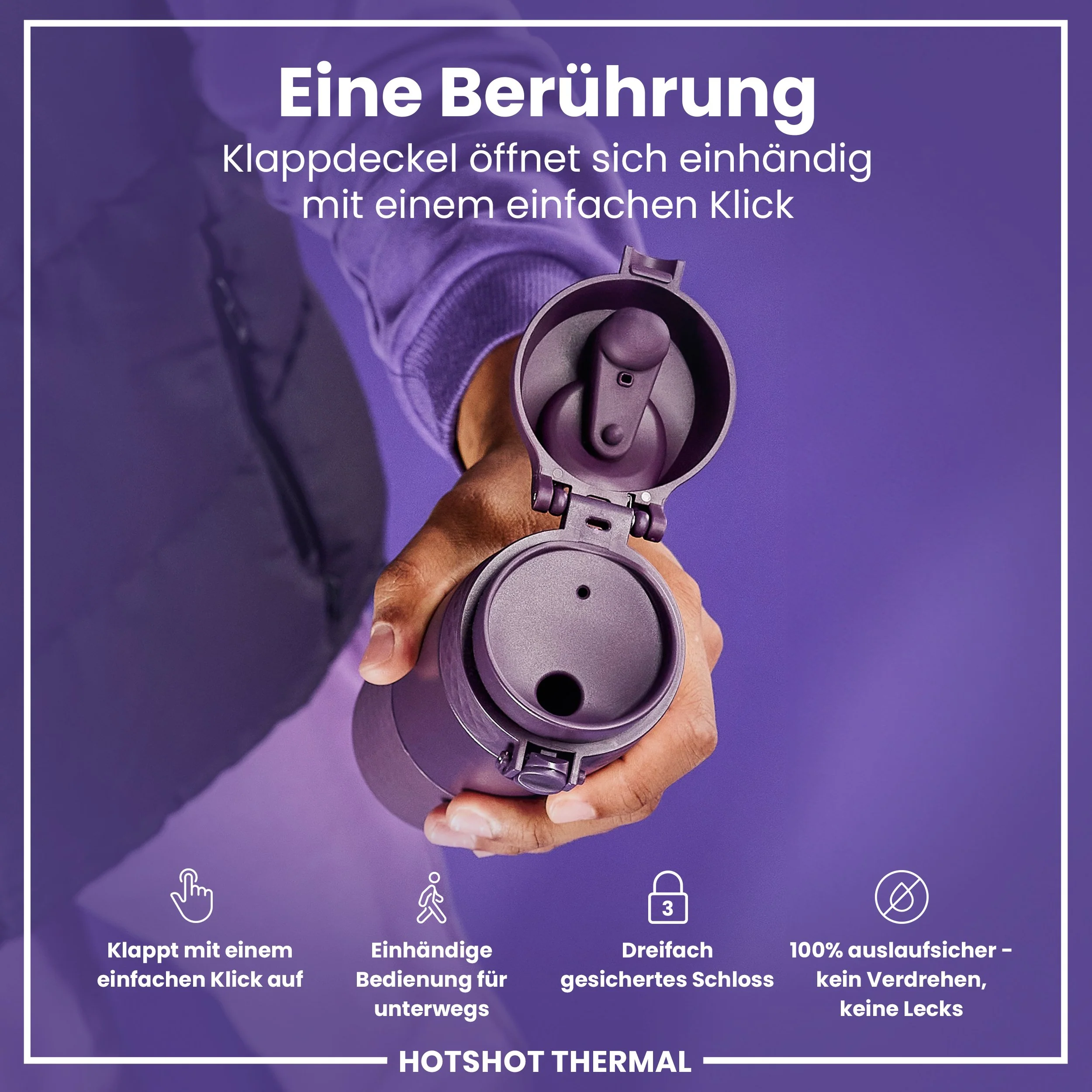 Edelstahl-Thermobecher für unterwegs, Brombeere, 360 ml - Image 3