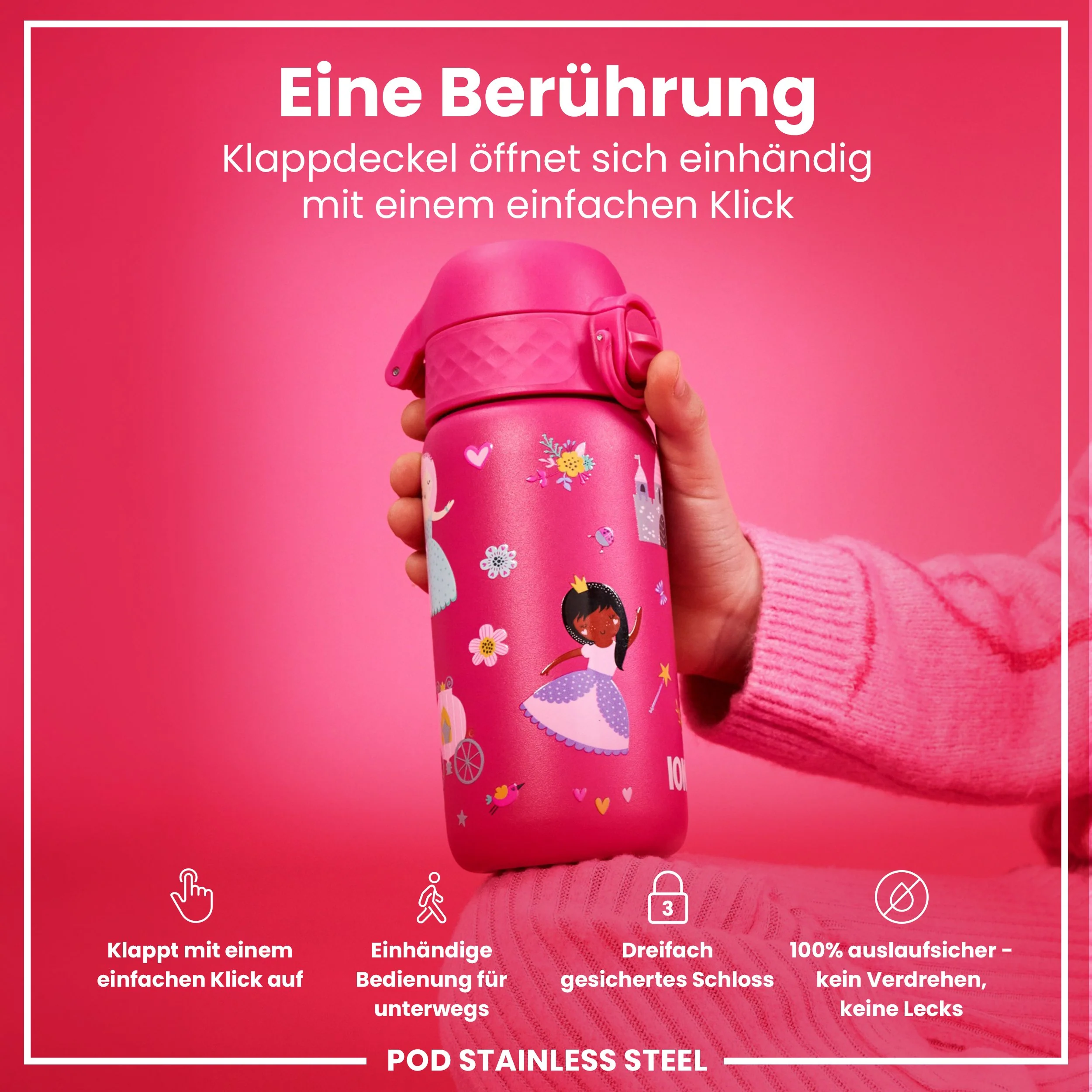 Leichte Edelstahl-Trinkflasche, Prinzessinâ 400 ml - Image 3