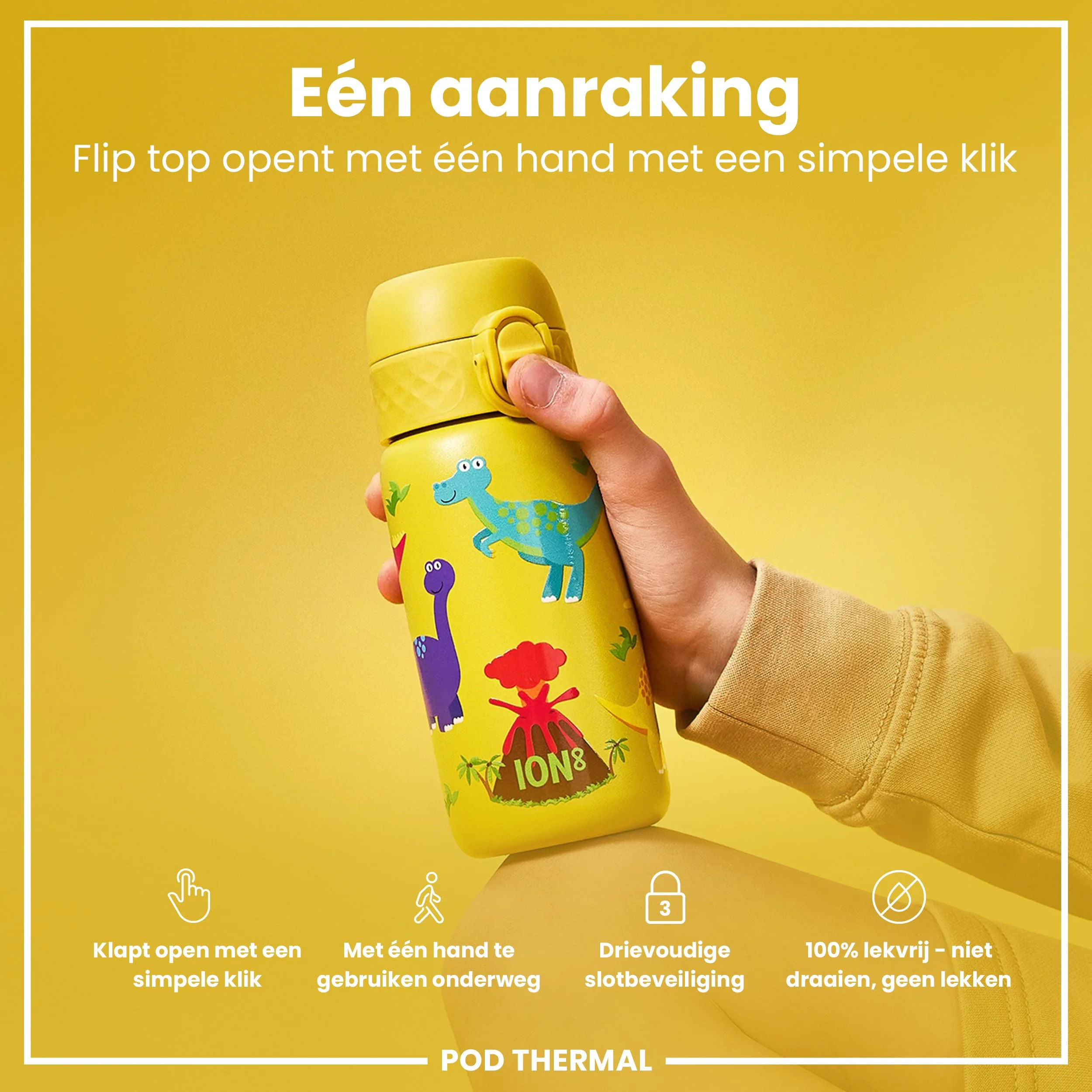 Isolierte Edelstahl-Trinkflasche, Dinosaurier, 320 ml - Image 3