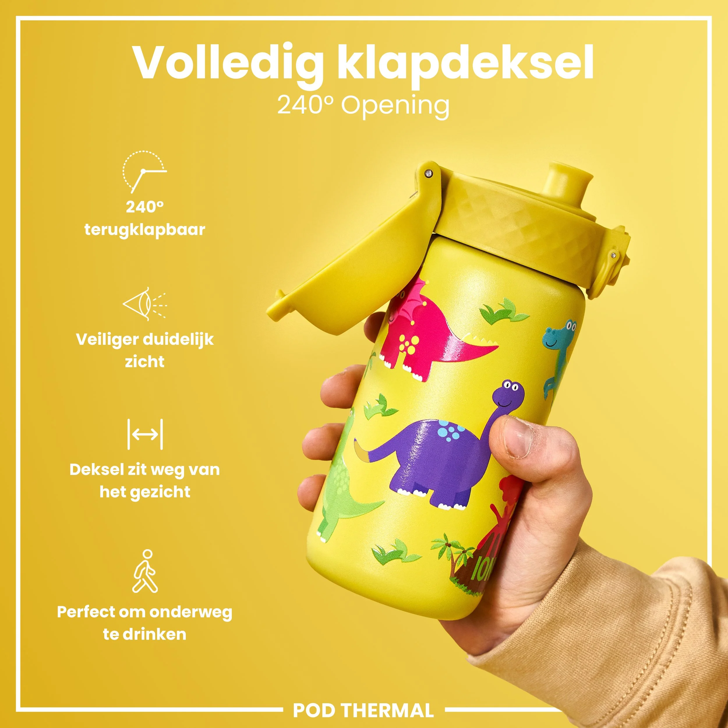 Isolierte Edelstahl-Trinkflasche, Dinosaurier, 320 ml - Image 4