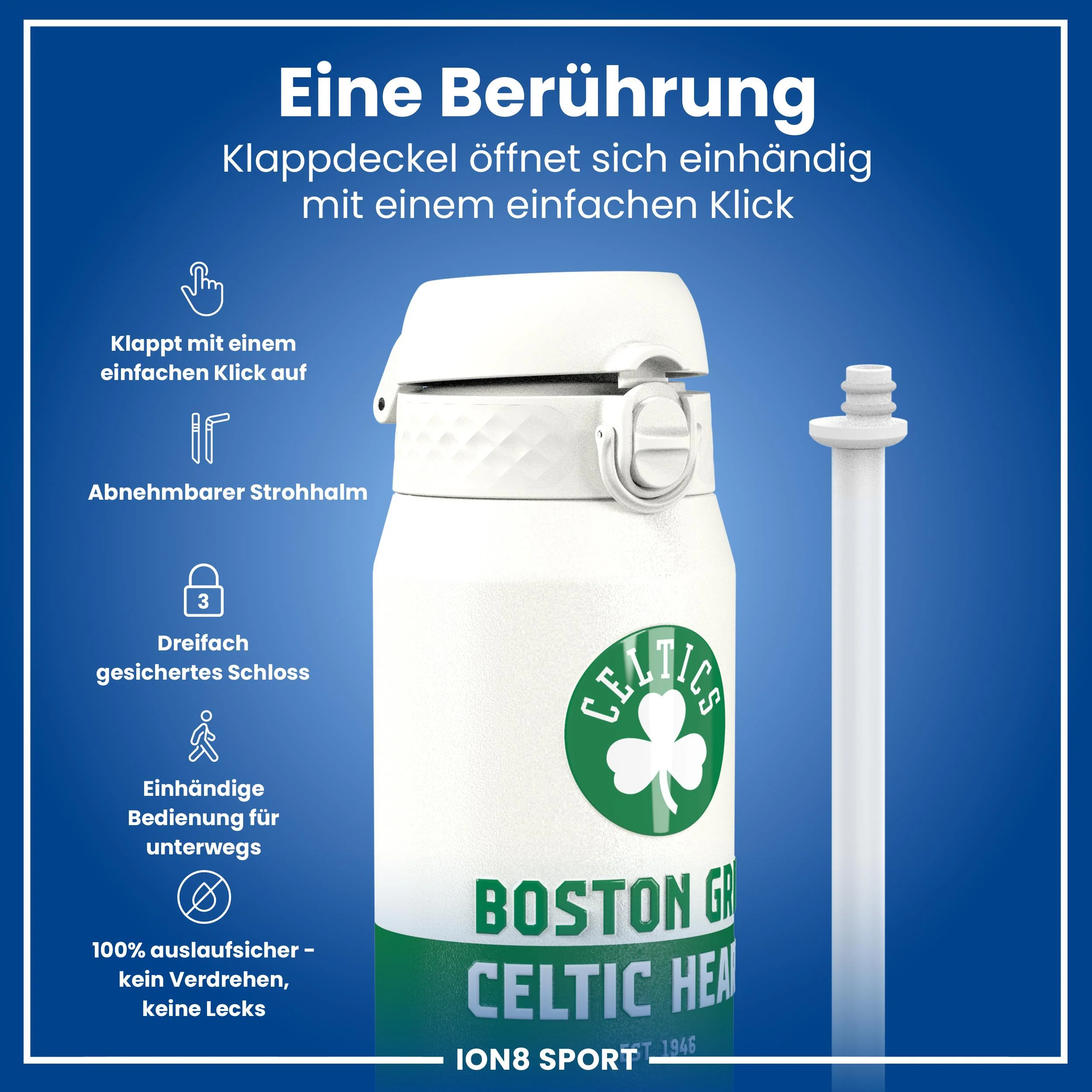 NBA x ION8, Isolierte Edelstahl, Boston Celtics, 750 ml - Image 3