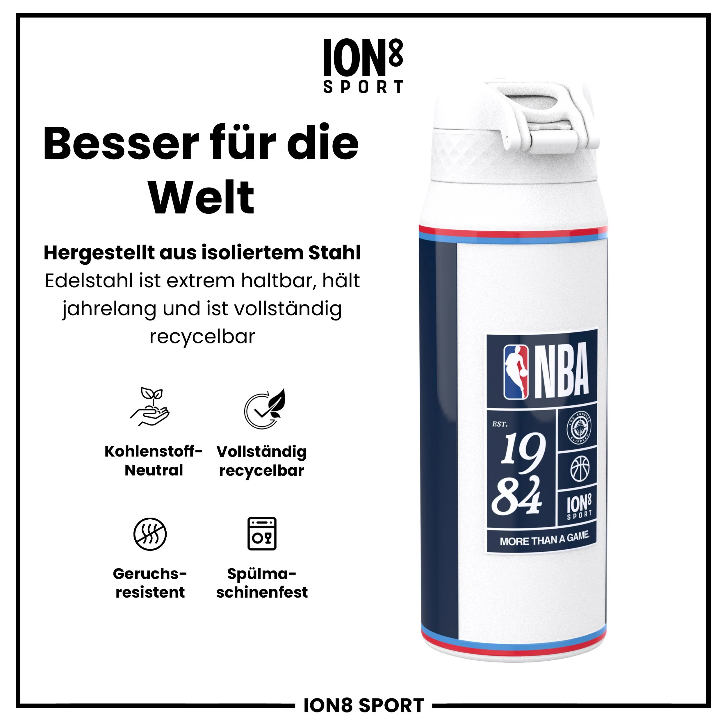 NBA x ION8, Isolierte Edelstahl, LA Clippers, 750 ml - Image 5