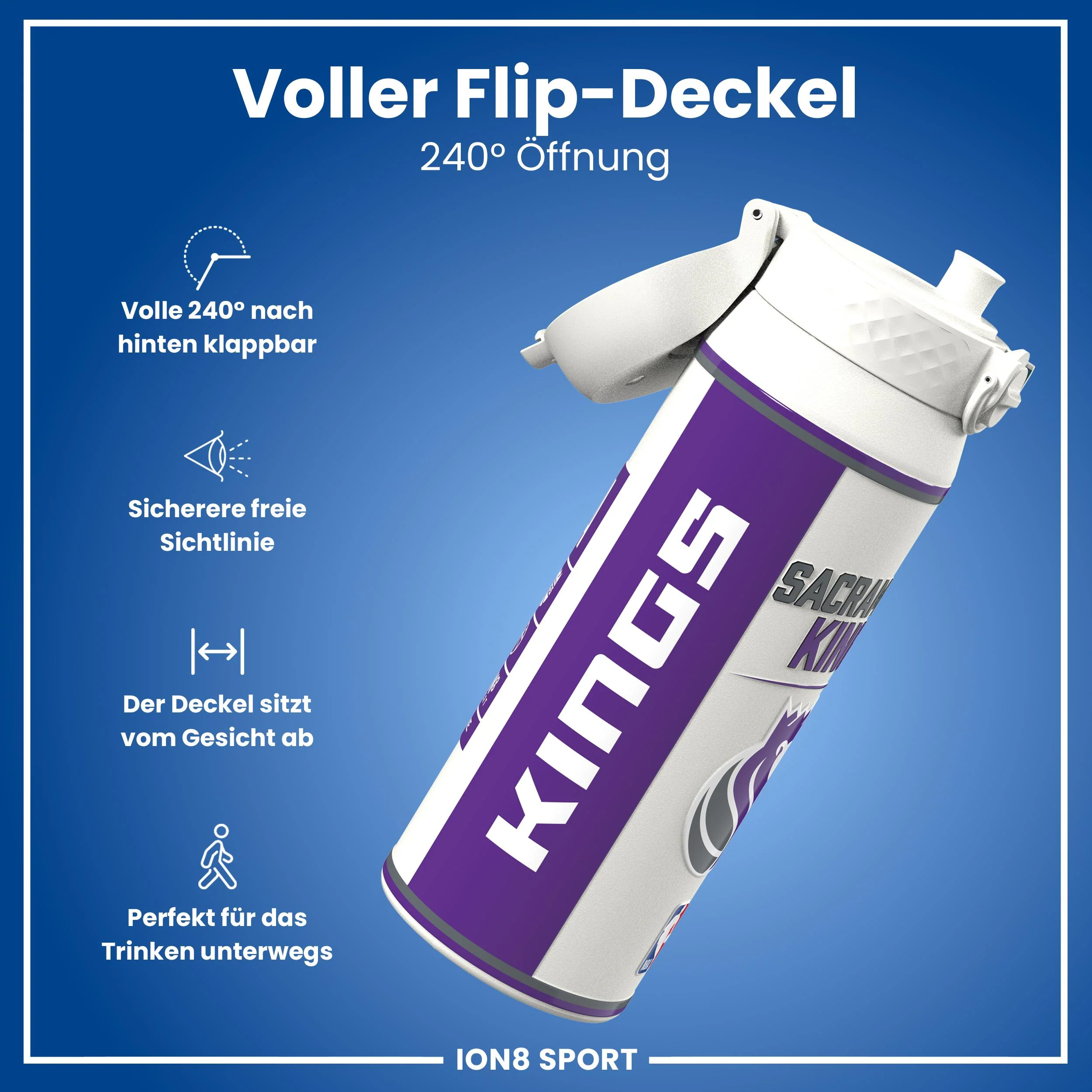 NBA x ION8, Isolierte Edelstahl, Sacramento Kings, 750 ml - Image 4