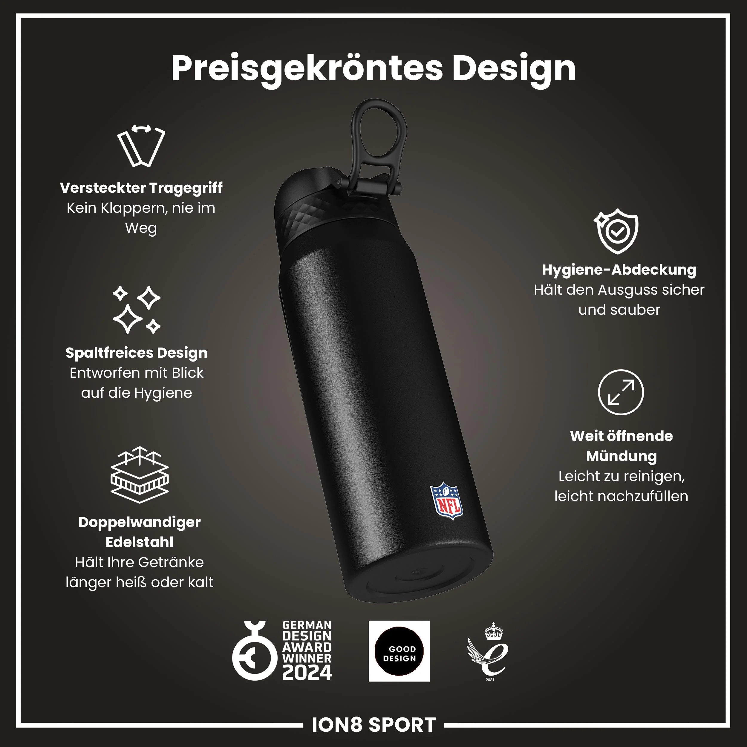 NFL x ION8, Isolierte Edelstahl, Colts, 750 ml - Image 6