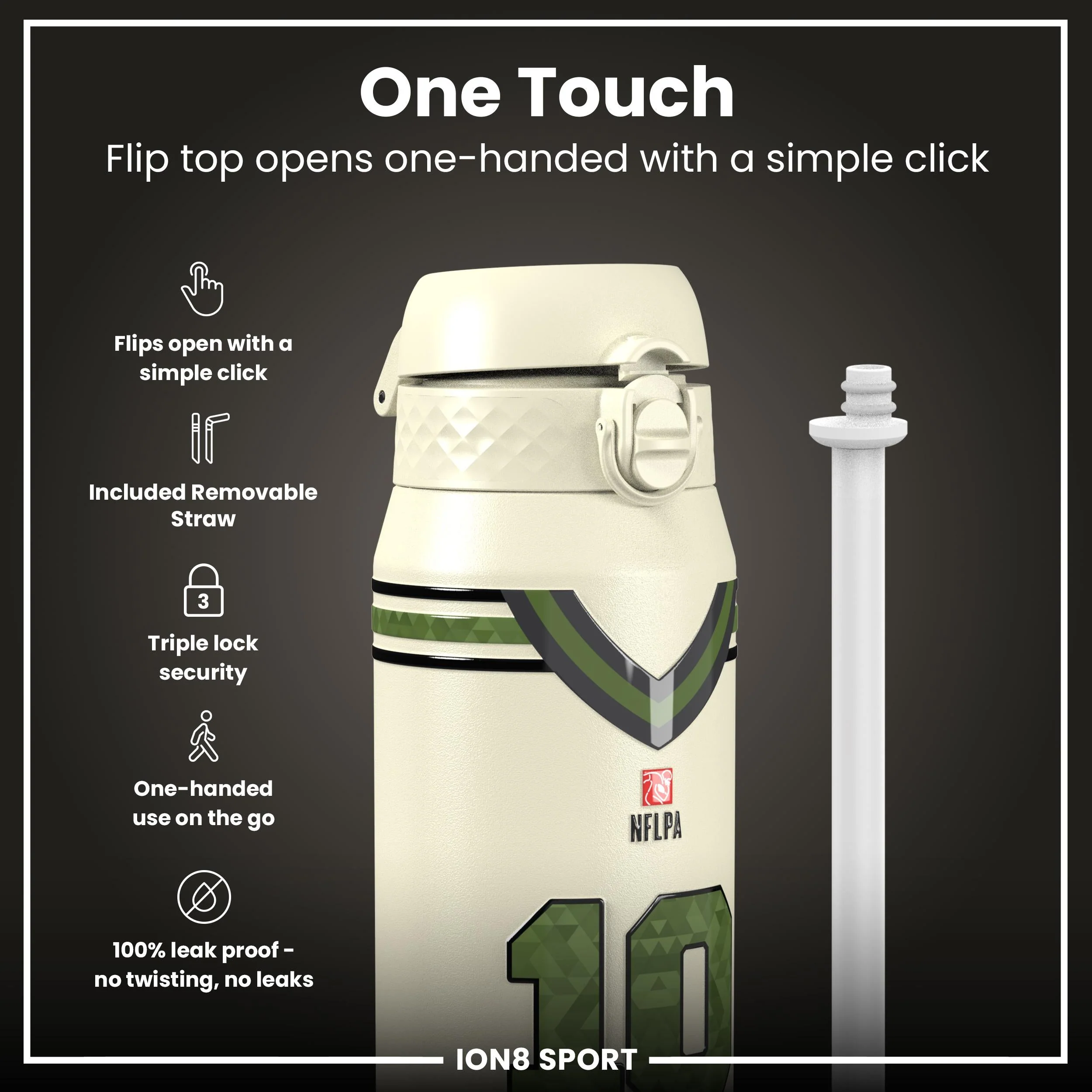 NFL x ION8, Isolierte Edelstahl, Icon Series, Bo Nix, 750 ml - Image 3