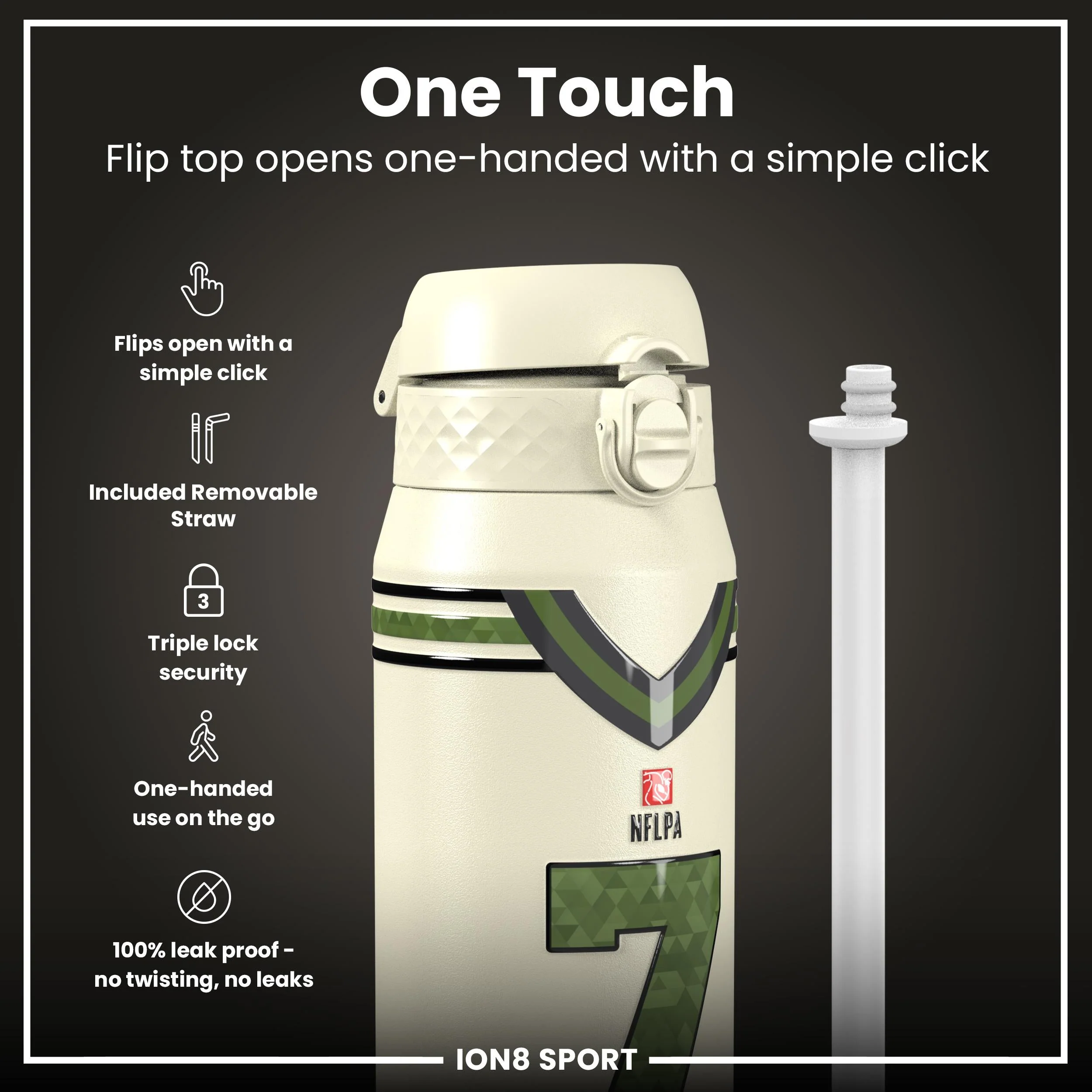 NFL x ION8, Isolierte Edelstahl, Icon Series, Bijan Robinson, 750 ml - Image 3