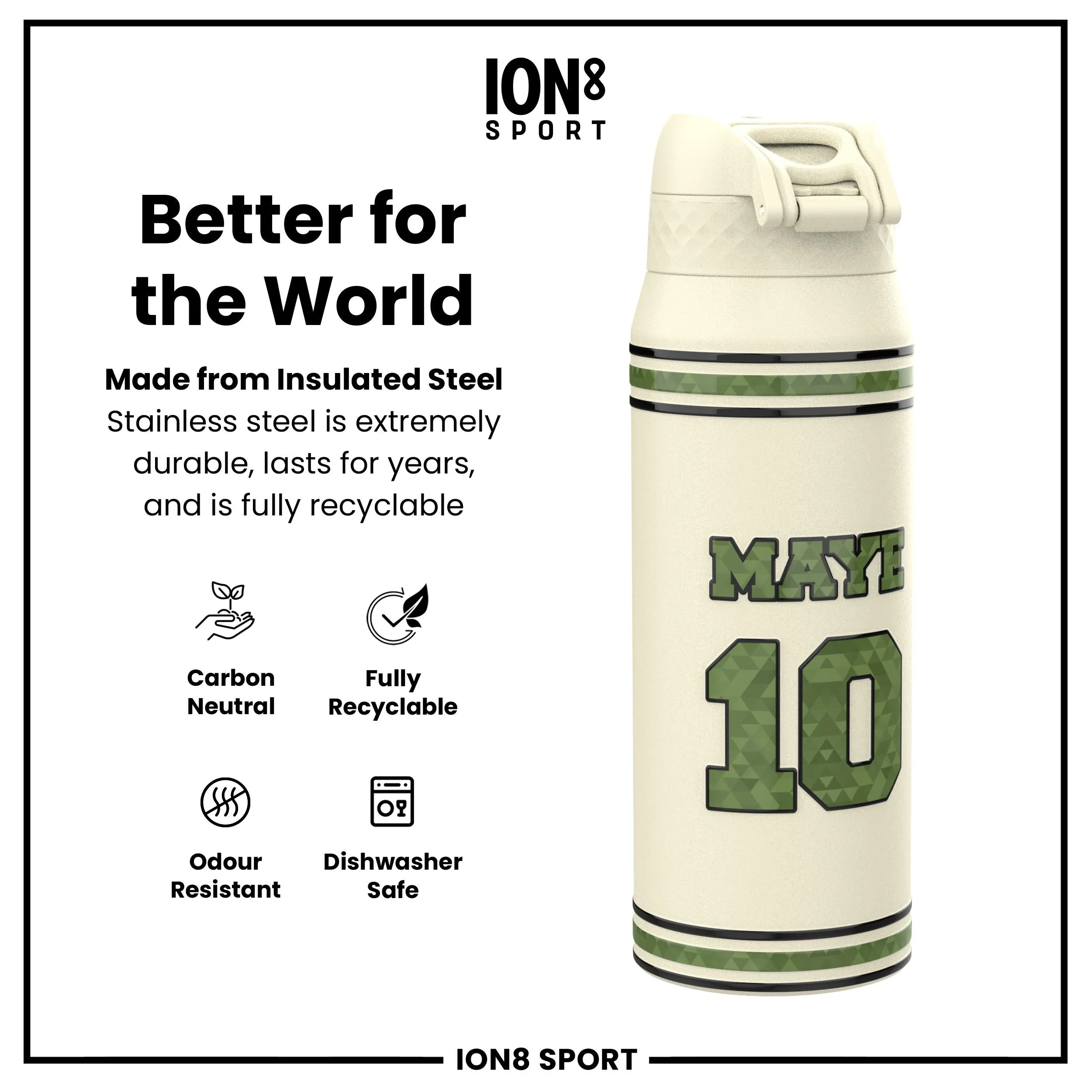 NFL x ION8, Isolierte Edelstahl, Icon Series, Drake Maye, 750 ml - Image 5
