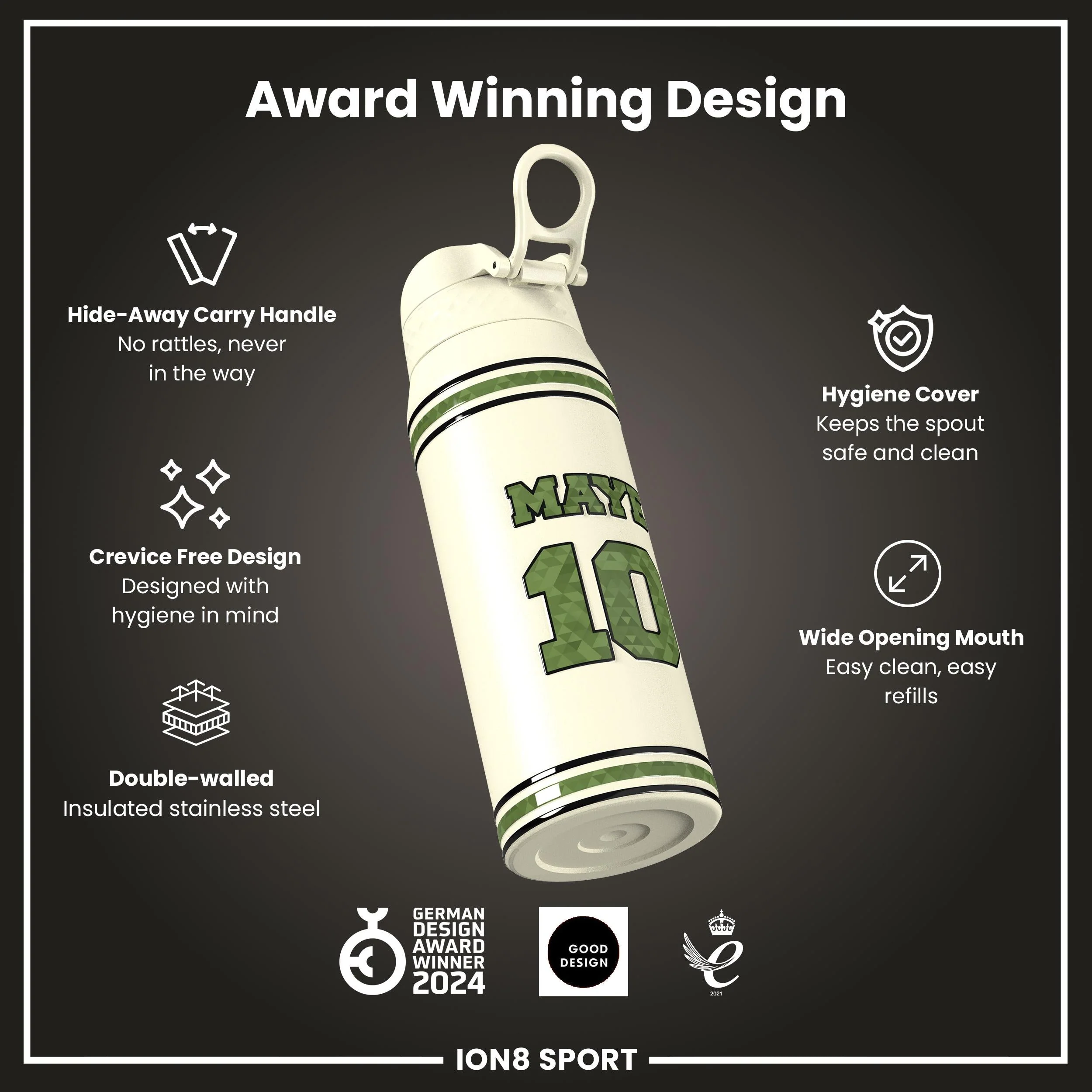 NFL x ION8, Isolierte Edelstahl, Icon Series, Drake Maye, 750 ml - Image 6
