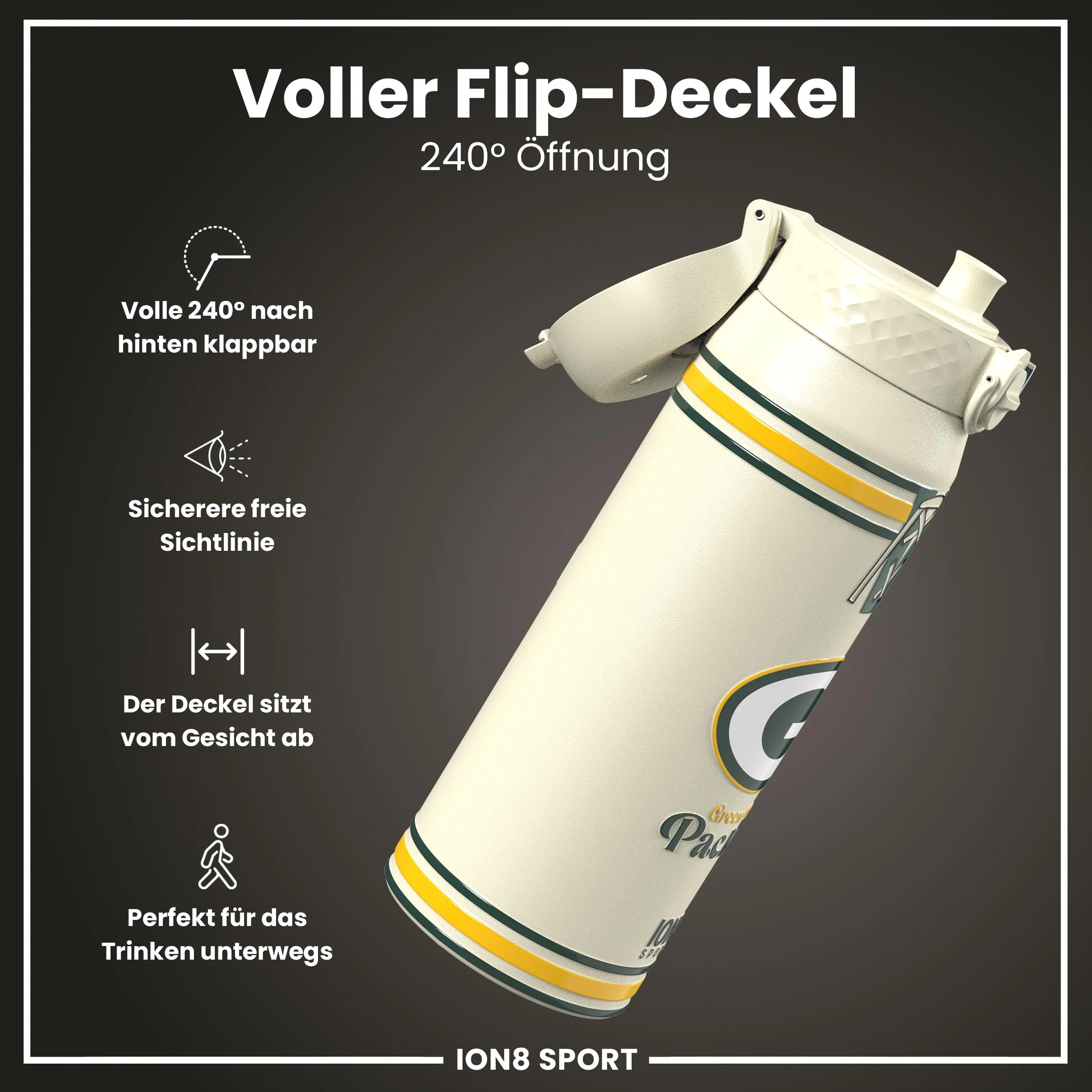 NFL x ION8, Isolierte Edelstahl, Packers, 750 ml - Image 4